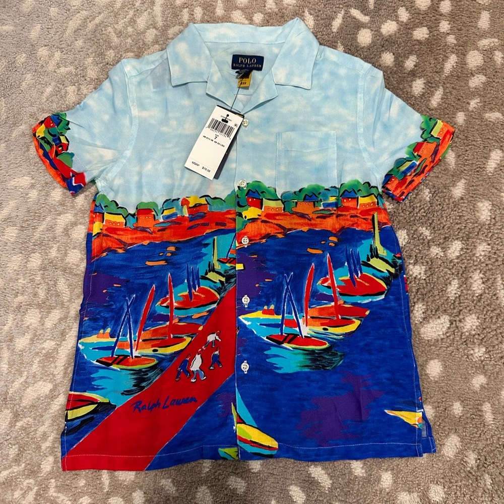 Ralph Lauren Polo Kids Colorful Sailboat Shirt
